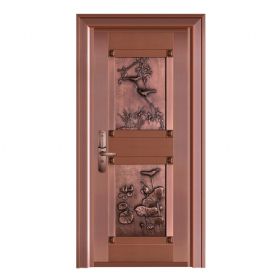 纯手工锻打铜艺门20-6058荷塘月色