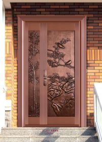 纯手工锻打铜艺门20-6057喜鹊登枝