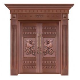 对开铜艺门20-6097麒麟献瑞