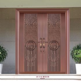 对开铜艺门20-6102繁花似锦