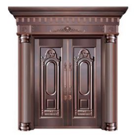 对开铜艺门20-6111精诚团结