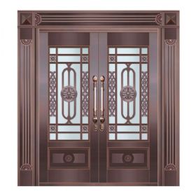 玻璃铜艺门20-6135良辰美景