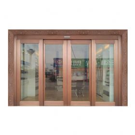 玻璃铜艺门20-6153一诺千金自动感应门