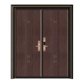 轻奢铝木装甲门SBL-L2010成双成对